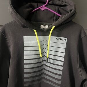 NWOT Volkl Black Hoodie with Reflective Gray Graphic